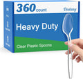Dealusy 360 Count Clear Plastic Spoons Disposable