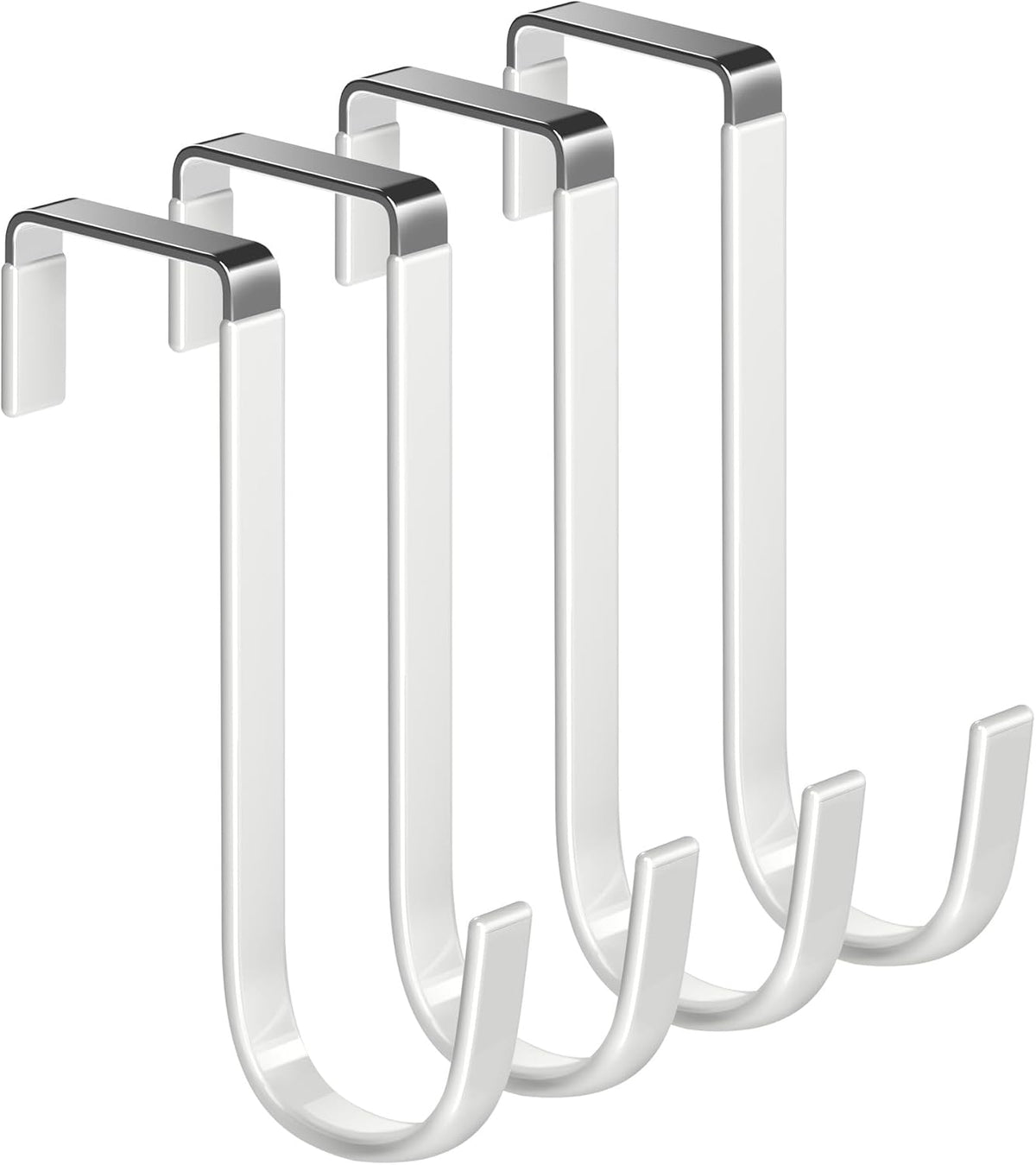 Mars-Rock Over the Door Hooks 4Pcs L=5.5" Fit 1 3/8" Door Steel with White