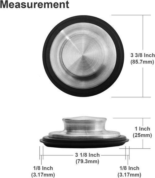 3 3/8 inch (8.57 cm) - Kitchen Sink Stopper Stainless Steel Garbage Disposal