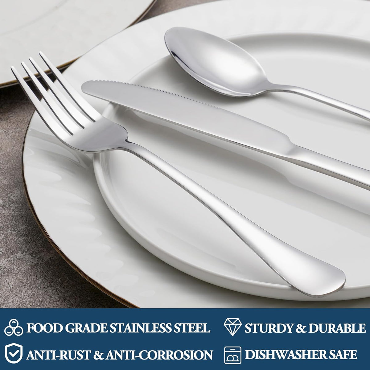 Dinner Forks,Set of 16 Top Food Grade Stainless Steel Silverware Forks,Table