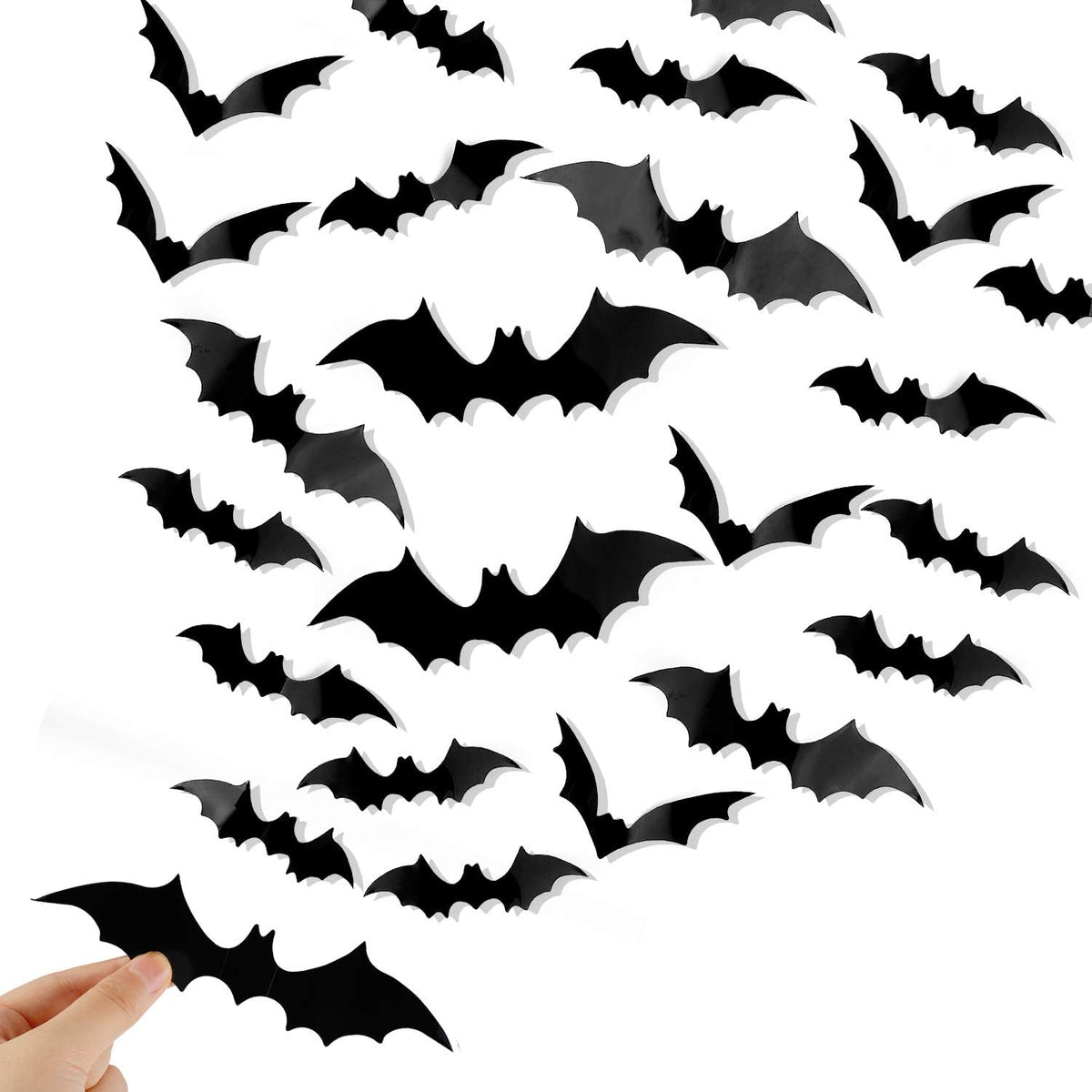 DIYASY Bats Wall Decor, 120 Pcs 3D Bat Halloween Decoration Stickers for Home Decor 4