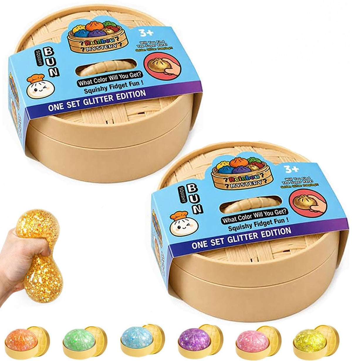 Squeeze Toys 2PCS Mystery Box Dumpling Rising Stress Ball
