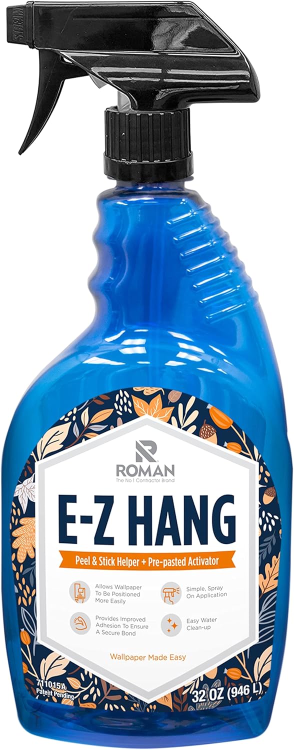 Roman‰۪s E-Z Hang Peel & Stick Wallpaper Helper, Clear, Non-Staining, 32
