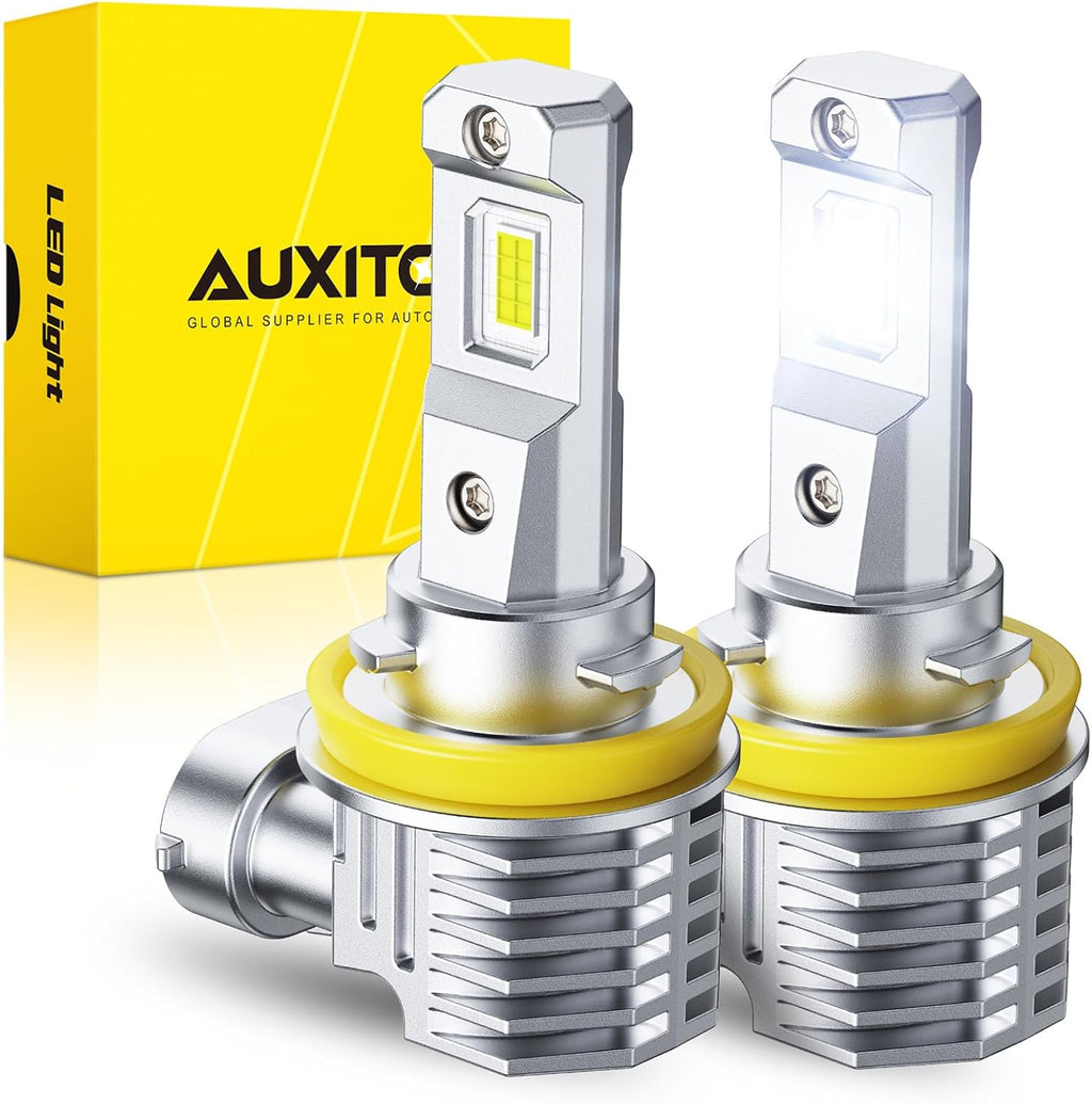 AUXITO H11 LED Bulb 6500K White 84,000LM Mini Size Plug and Play,2PCS
