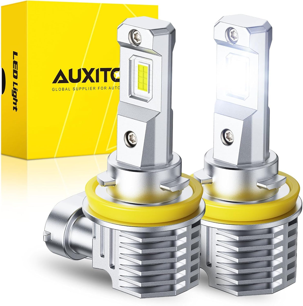 AUXITO H11 LED Bulb 6500K White 84,000LM Mini Size Plug and Play,2PCS