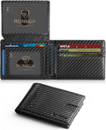 RUNBOX Wallet for Men -Slim Rfid Leather Mens Bifold Novelty Wallets 2 ID Window