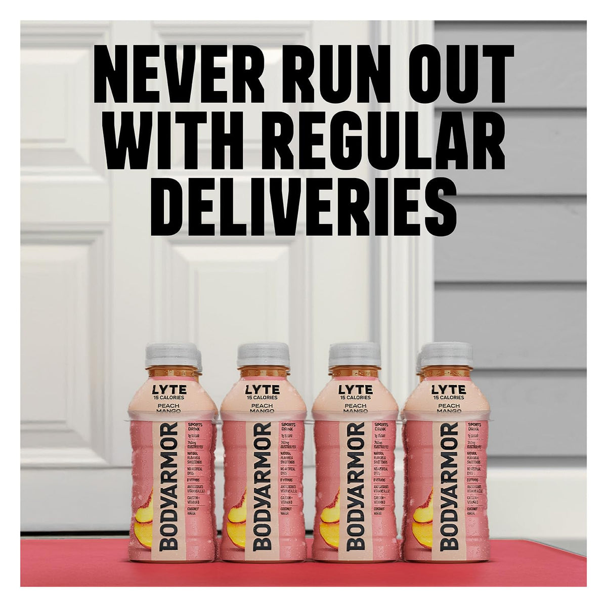 BODYARMOR LYTE, Peach Mango, Electrolyte Drink, 20 Calories, 16 Fl Oz Bottles