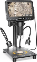 Elikliv Coin Microscope with Weighing Scale, Digital Magnifier 8+2 Lights