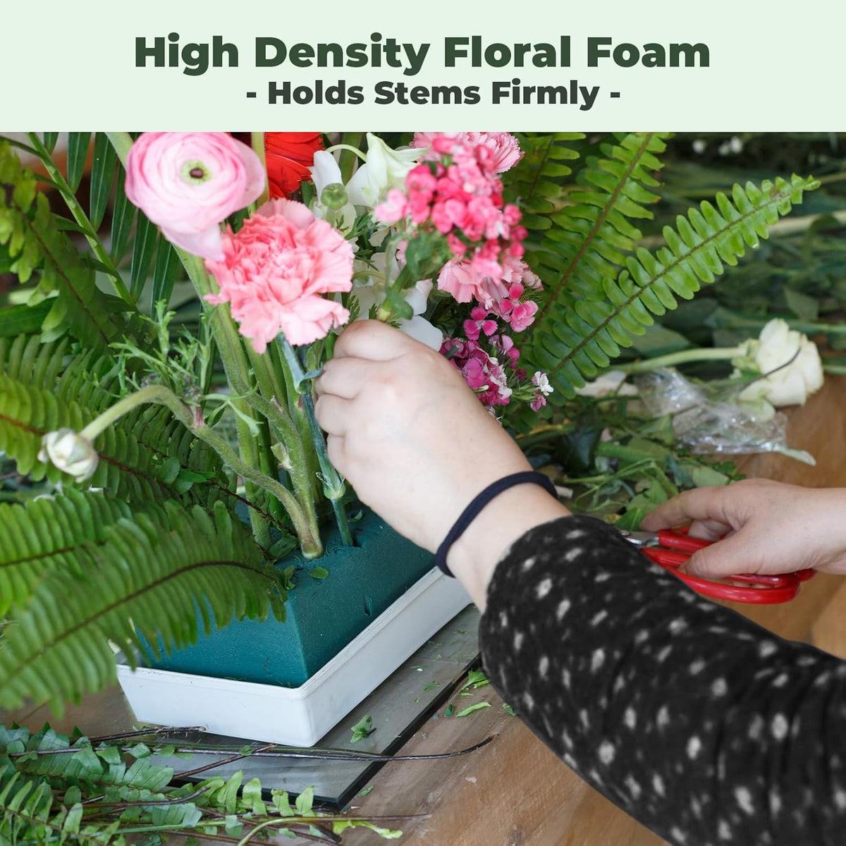 Upgraded 6 Pack Floral Flower Foam Blocks, Green Plant Foam for Flower