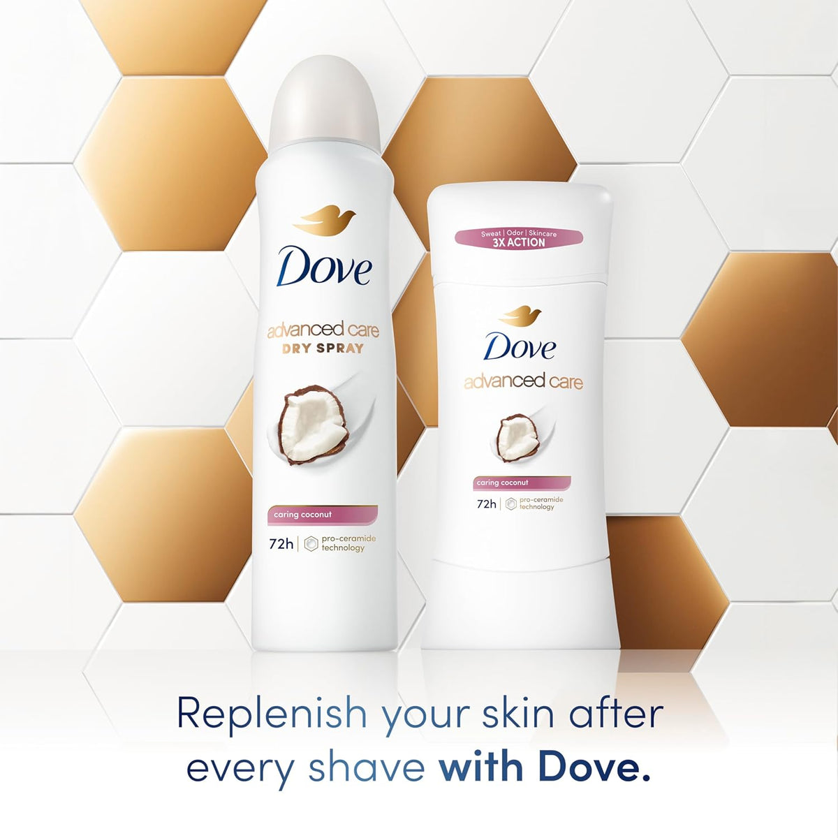 Dove Advanced Care Antiperspirant Caring Coconut, 2 Count Deodorant Stick for