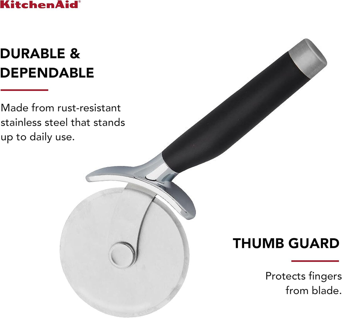 KitchenAid Classic Pizza Wheel with Sharp Blade For Cutting Through Crusts