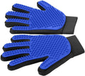 Pet Hair Removal Glove with 255 Silicone Tips for Dogs & Cats, 1 Pair Blue