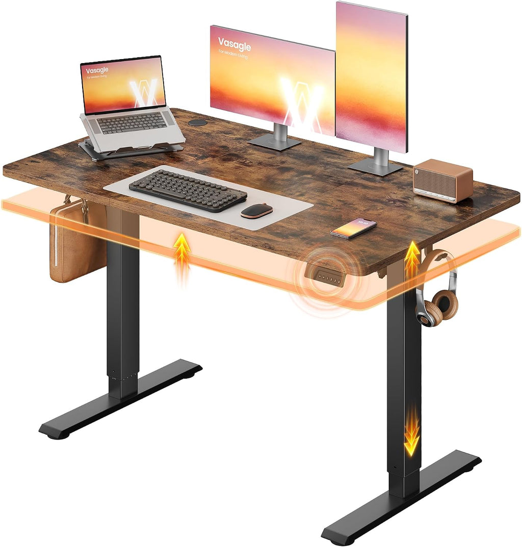 VASAGLE Standing Desk, 48x24 Inch Electric Adjustable Desk, 30-Min Assembly