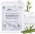 Sasttie 100% Rayon Derived from Bamboo Sheet Set Queen Size, White 4 Pieces
