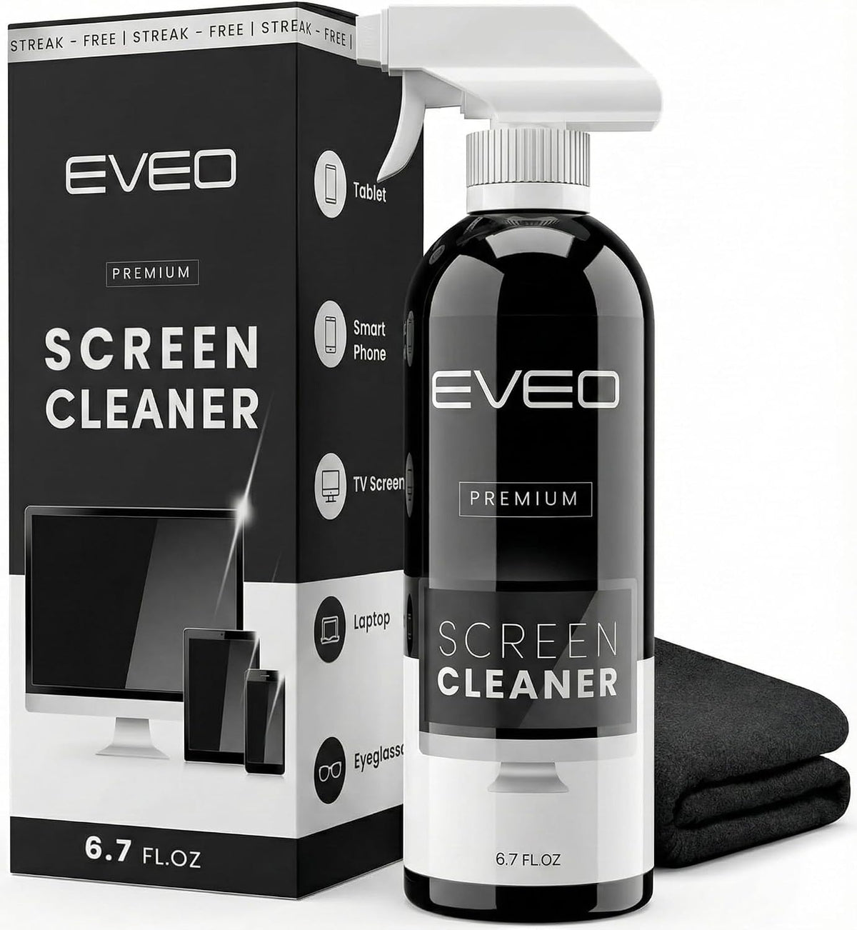 EVEO® Screen Cleaner Spray Kit - eveo screen cleaner spray kit streak free
