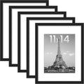 upsimples 11x14 Picture Frame, Gallery Wall Frames Set of 5, Black