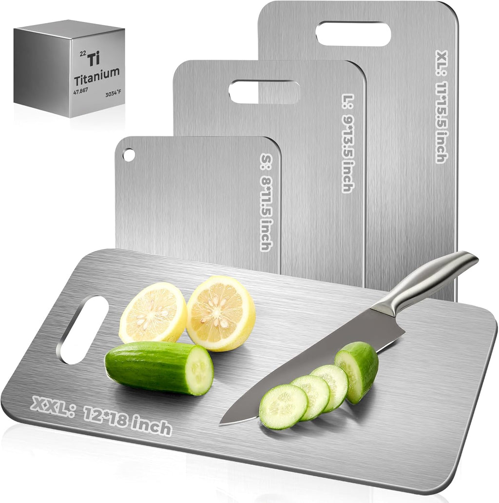 Katori Titanium Cutting Board - Upgraded 100% Pure Titanium Cutting Boards for Kitchen