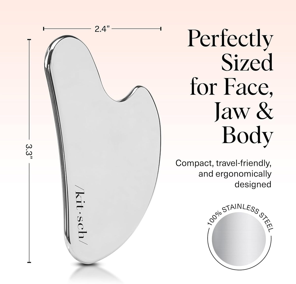 Kitsch Stainless Steel Gua Sha Facial Tools - Guasha Tool for Face, Face