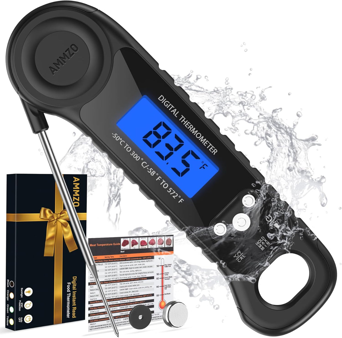 AMMZO Meat Thermometer Digital, Instant Read Food Thermometer for Cooking