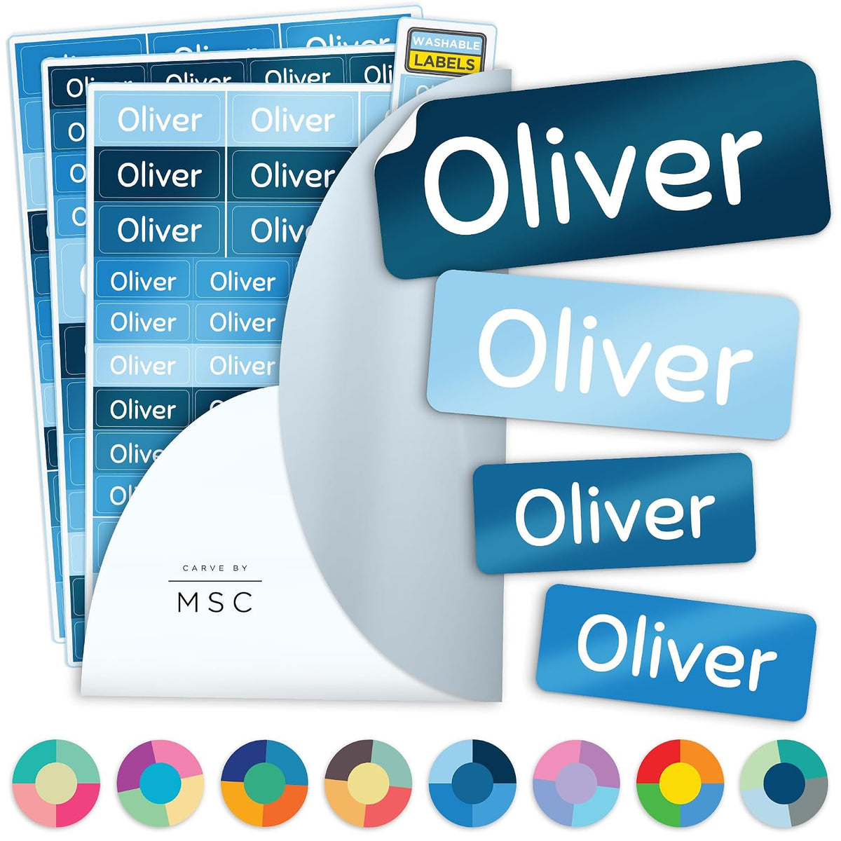 Personalized Daycare Name Washable Labels for Kids, (140 Pack) Waterproof
