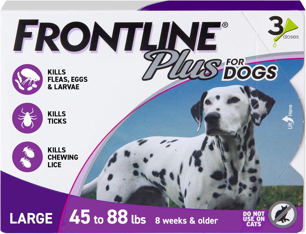 FRONTLINE Plus Flea and Tick Treatment for Large Dogs Up to 45 to 88 lbs. 3