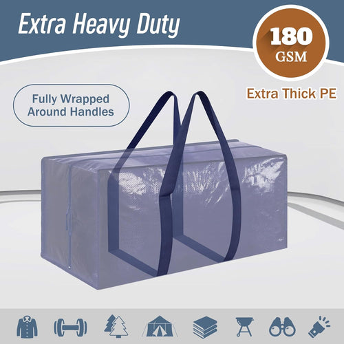 6 Pack Extra Heavy Duty Large Moving Bags with Strong Zipper & Comfortable