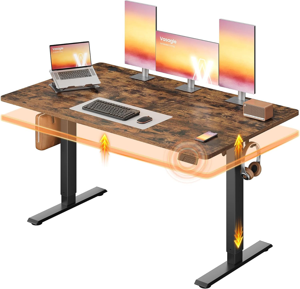 VASAGLE Standing Desk, 55x28 Inch Electric Adjustable Desk, 30-Min Assembly