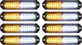 ASPL 8pcs Ultra Slim 12-LED Surface Mount Flashing Strobe Lights