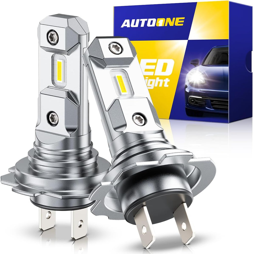 AUTOONE H7 Led Bulbs, 60000LM 6000K Cool White, 1200% Brightness