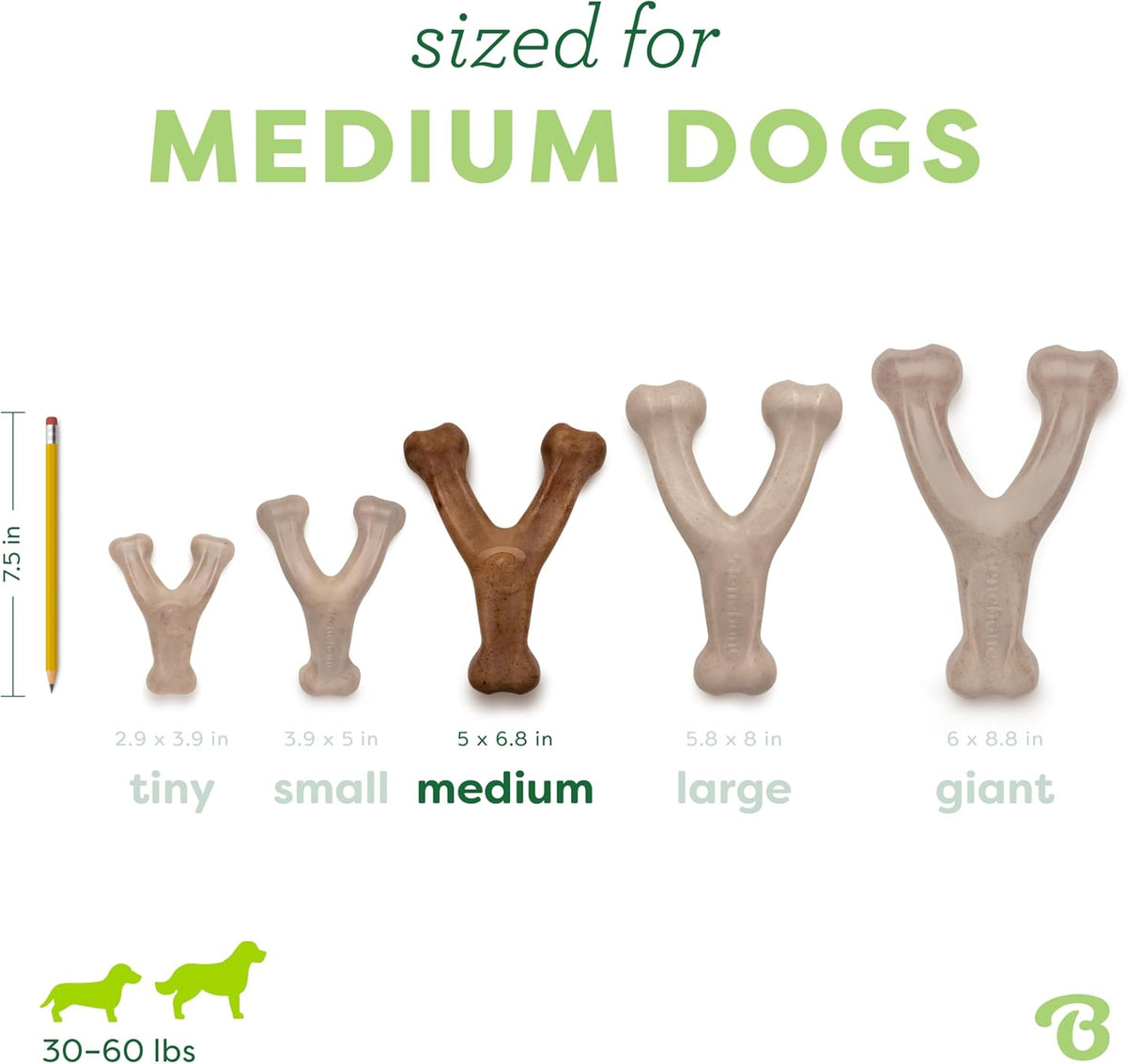 Benebone Wishbone Durable Dog Chew Toy for Aggressive Chewers, Real Bacon