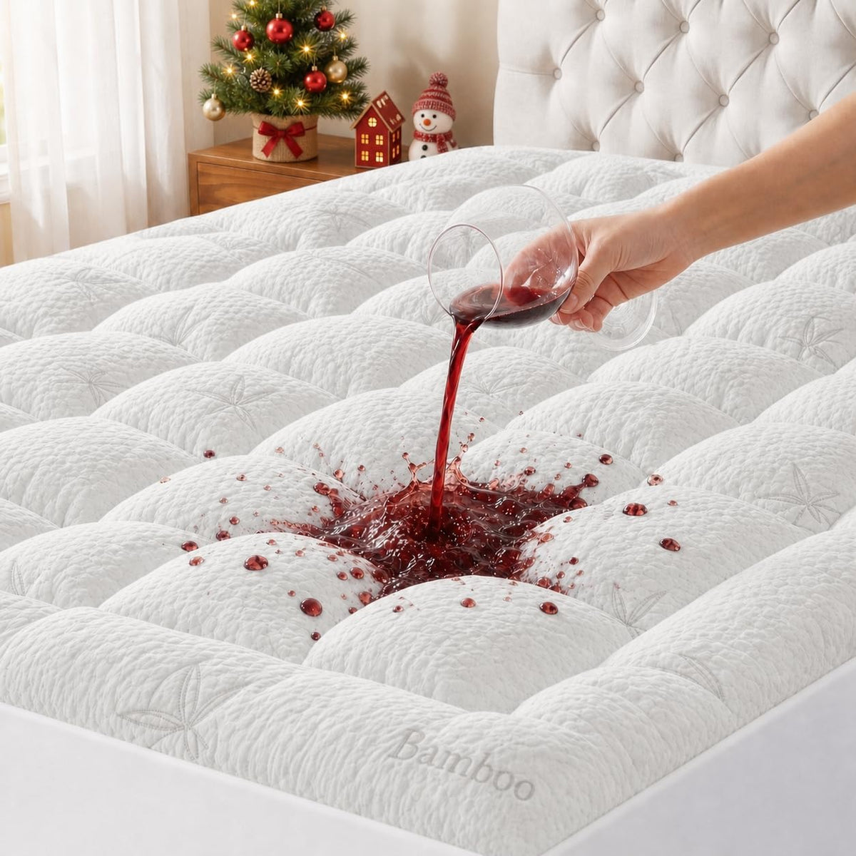 Queen Mattress Topper, Soft Pillow Top Mattress Pad, for Back Pain Relief