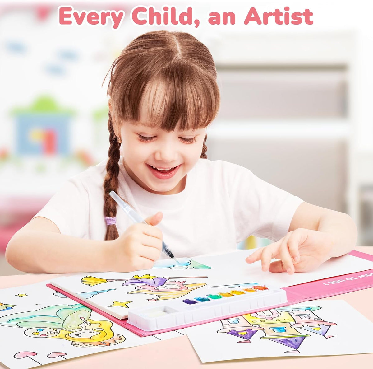 JoyCat Paint with Water Coloring Books for Toddlers, Watercolor Painting Sets