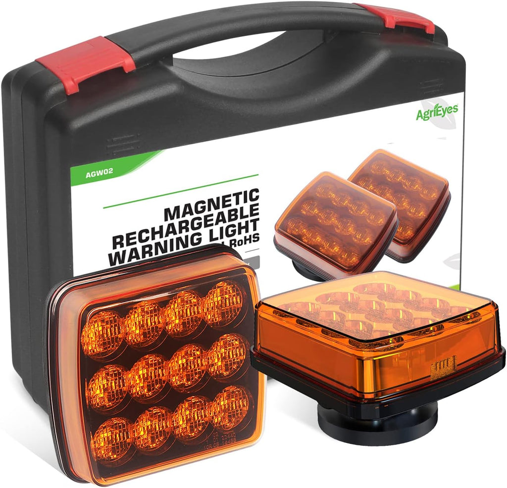 Agrieyes W02 Magnetic Flashing Lights, Wireless Strobe Lights,Amber