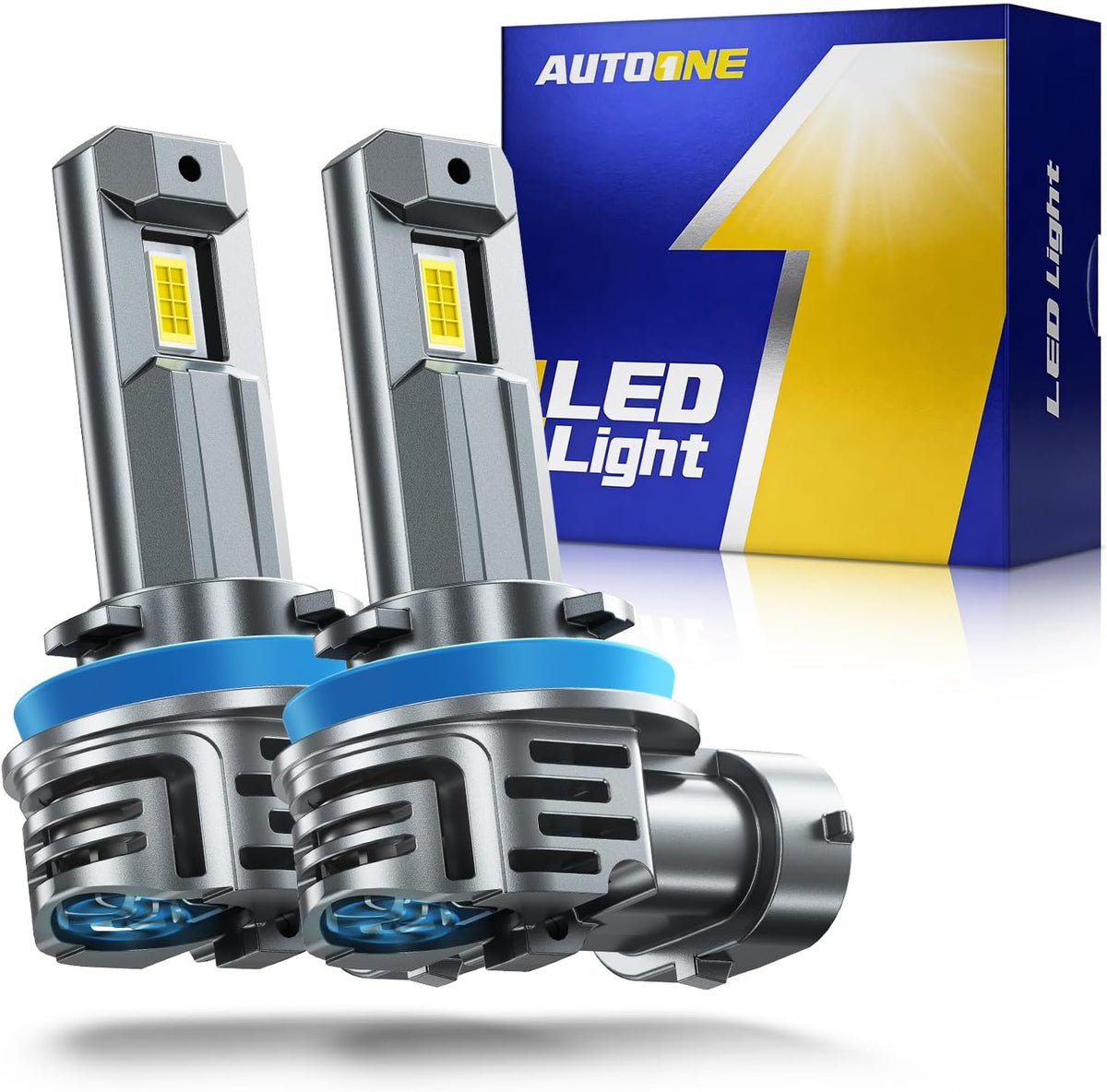 AUTOONE H11/H9/H8 LED Bulb, 70000LM 1:1 Size No Flickering, Quick Install