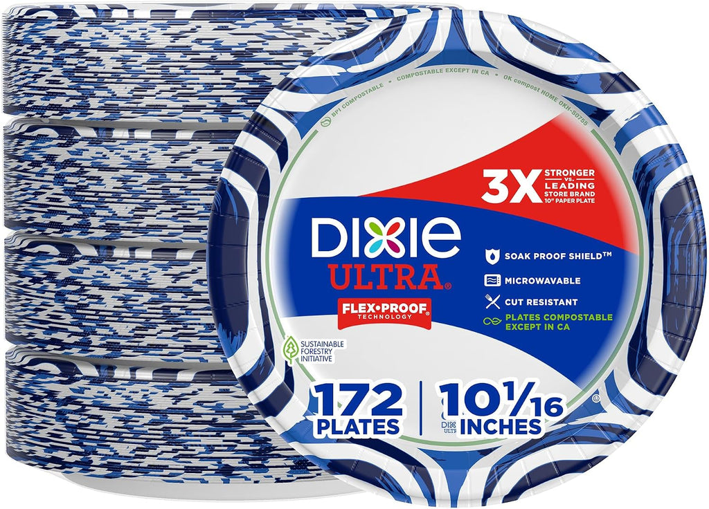Dixie Ultra Large Paper Plates, 10 Inch, Heavy Duty Disposable Plates - dixie ultra paper plates microwave safe