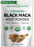 MNO Organic Raw Black Maca Root Powder, Peruvian, Energy & Endurance, 16oz