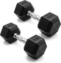 CAP Rubber Coated Dumbbell Weights, Free Weights for Home Gym Strength Training