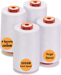 New brothread 4 Large Cones All Purpose Polyester Thread -White