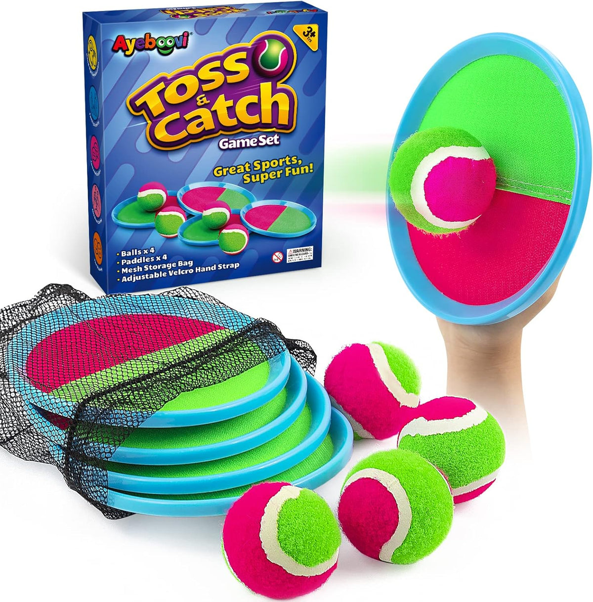 Ayeboovi Toss and Catch Ball Game Outdoor Toys for Kids Yard Games Beach Toys