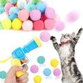 MeoHui 31Pcs Cat Ball Toy Launcher Gun, Cat Balls Fetch Cat Toys - interactive cat toy ball launcher gun