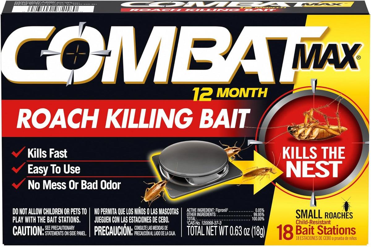 Combat Max 12 Month Roach Killing Bait, Small Roach Bait Station