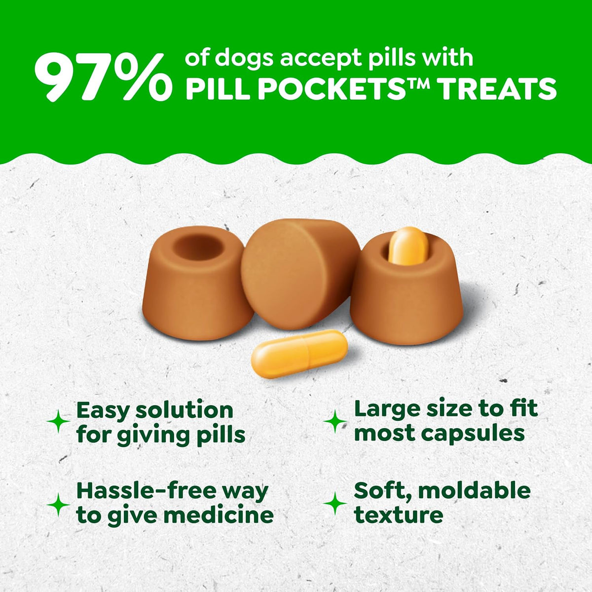 Greenies Pill Pockets for Dogs Large Size, Dog Treat Pouch for Capsule