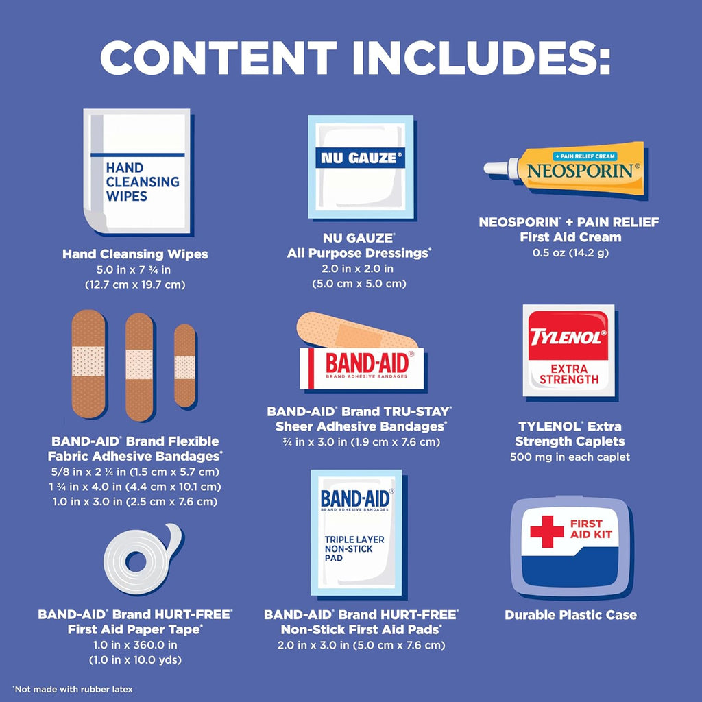 BAND-AID Brand Travel Ready Portable Emergency First Aid Kit for Minor Wound