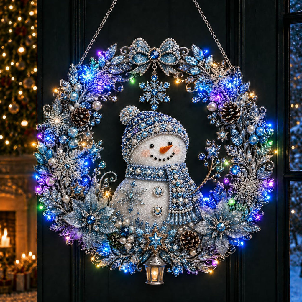 Christmas Pearl Diamond Painting Kit with LED String Lights