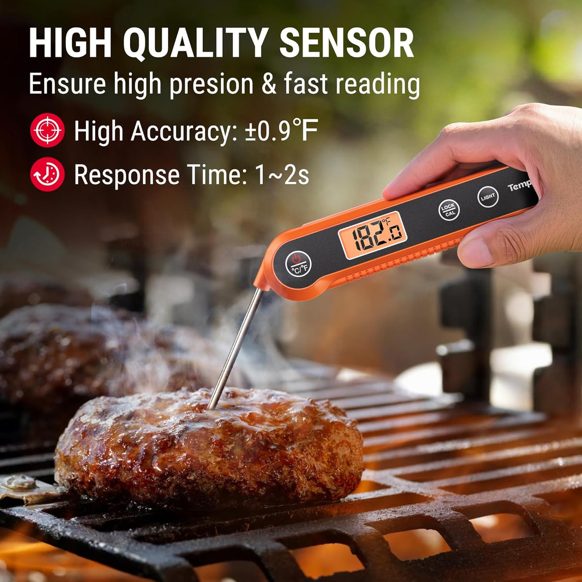 TempPro Digital Instant Read Meat Thermometer for Grilling Waterproof Kitchen