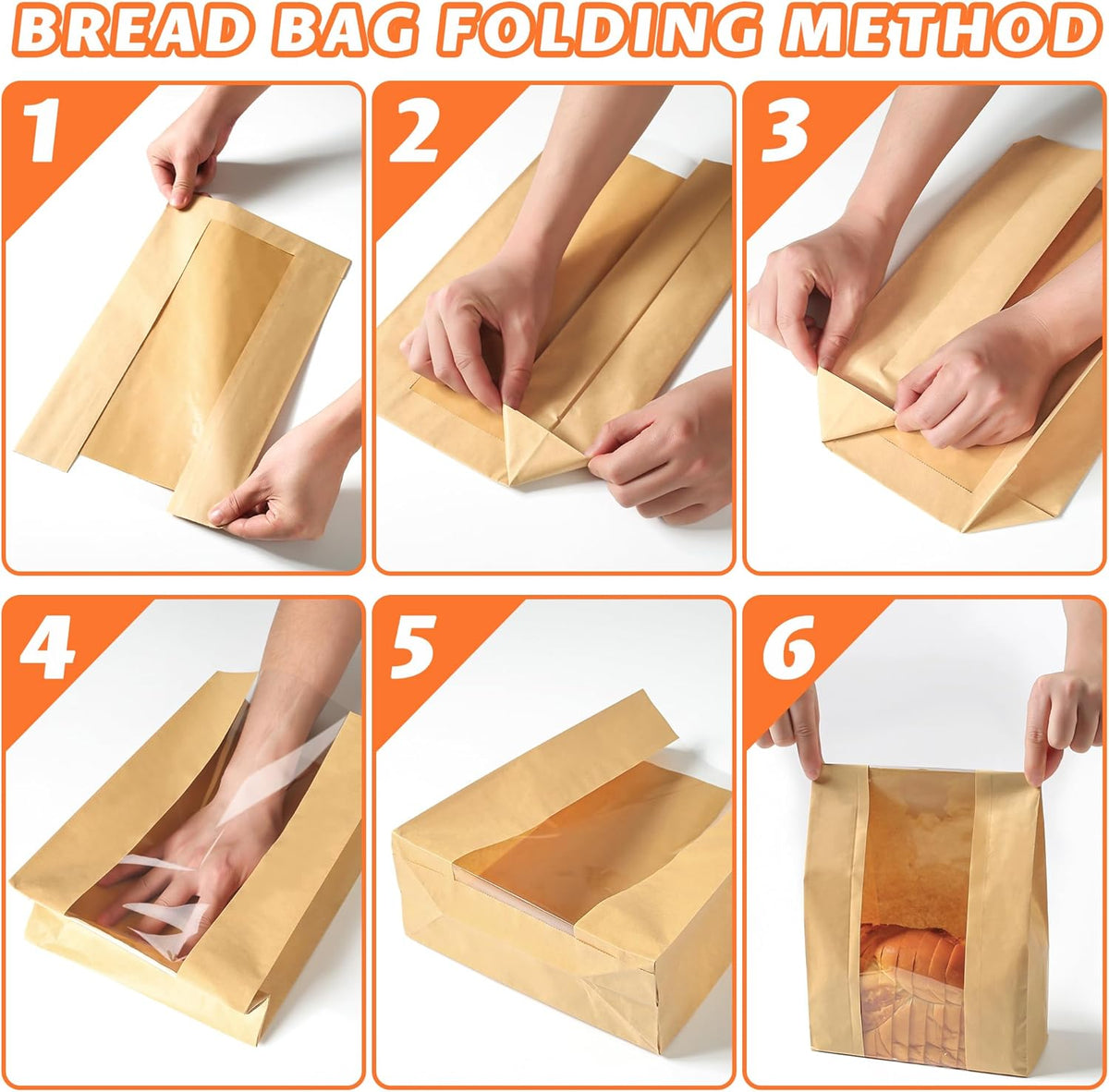 50 Pcs Bread Bags for Homemade Bread, Sourdough Paper With Window, 50%