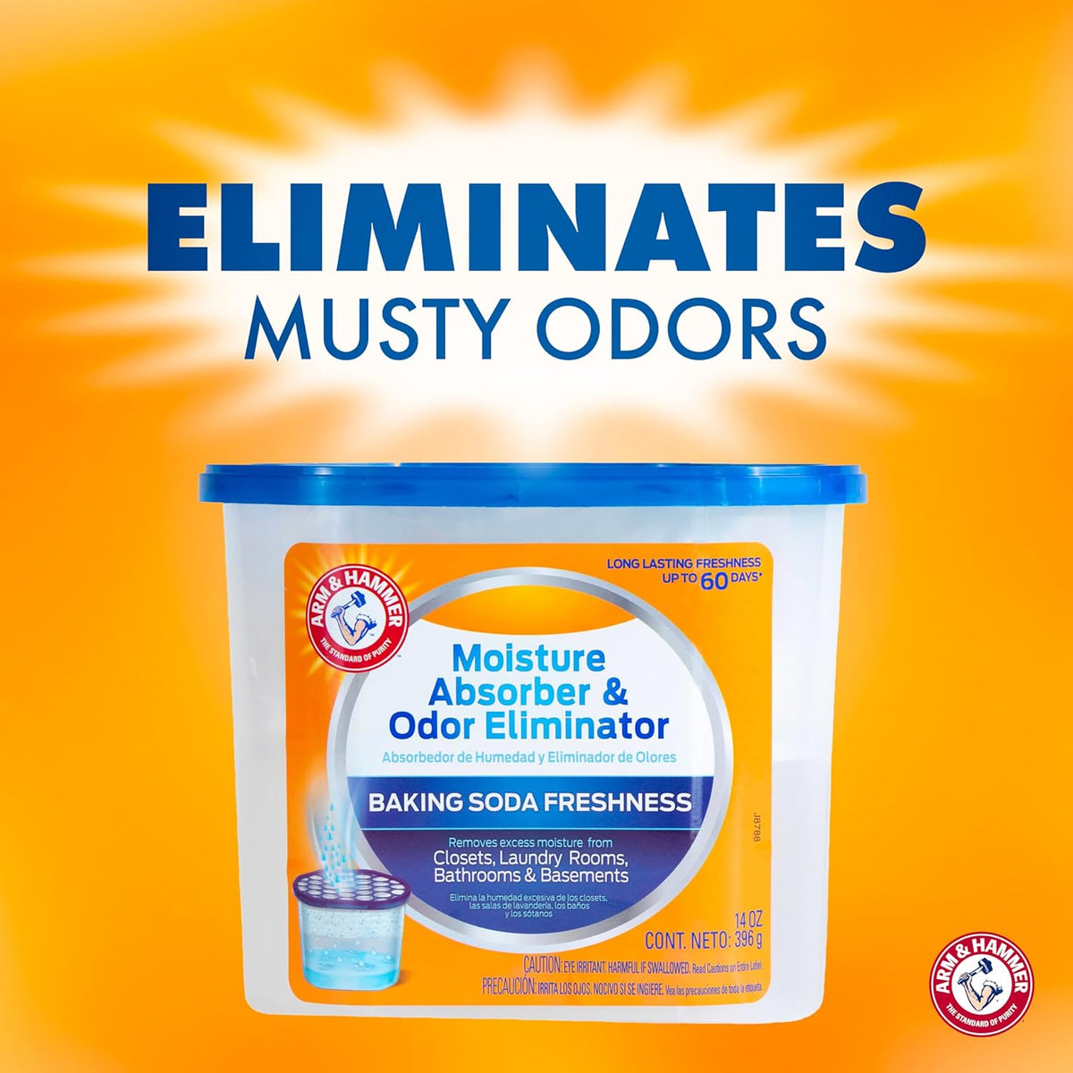 Arm & Hammer Fragrance Free Refillable Moisture Absorber and Odor Eliminator