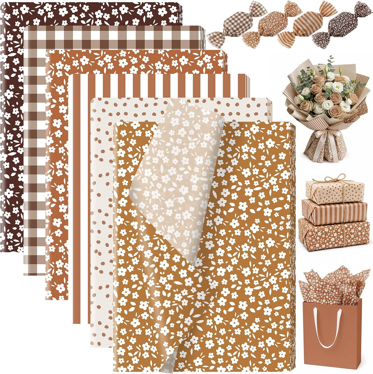 60 Sheets Fall Floral Tissue Paper