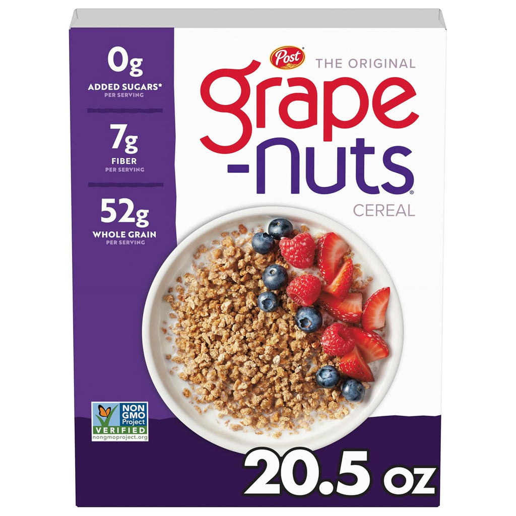 Grape-Nuts Original Cereal, Crunchy Whole Grain Wheat and Barley, Non-GMO