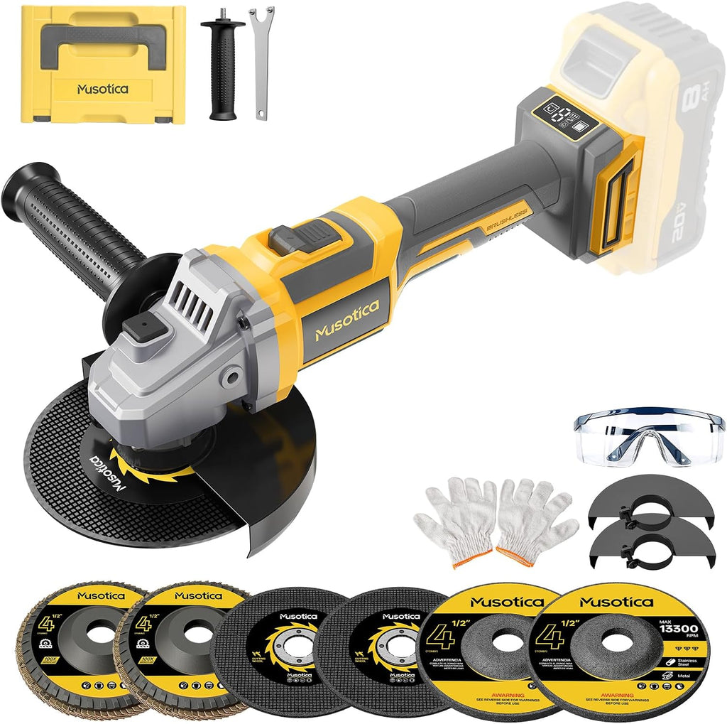Cordless Angle Grinder for De-walt 20v Max Battery, 9000 RPM